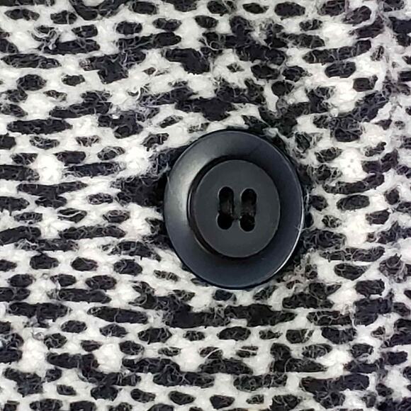 Eileen Fisher Cardigan Jacket Coatigan Size Medium Tweed Longline Black Cotton - Picture 6 of 10